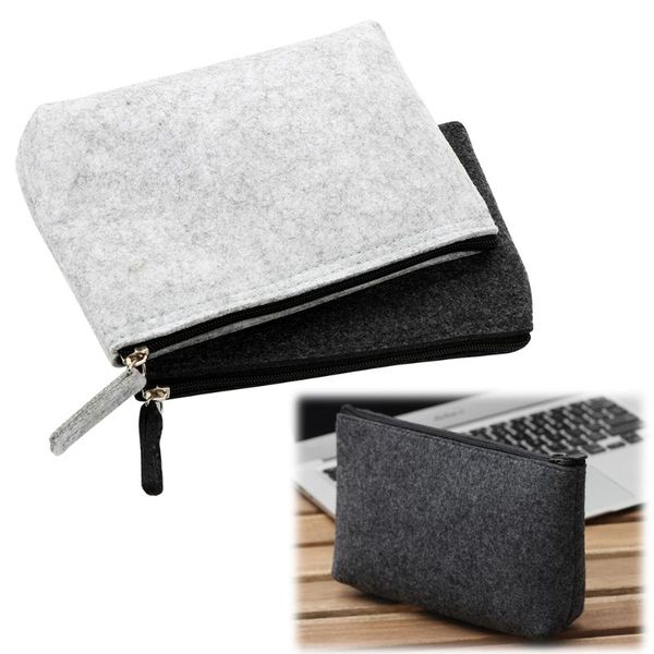 

storage bags hoomin felt pouch portable power bank package digital usb cable bag home travel gadget organizer