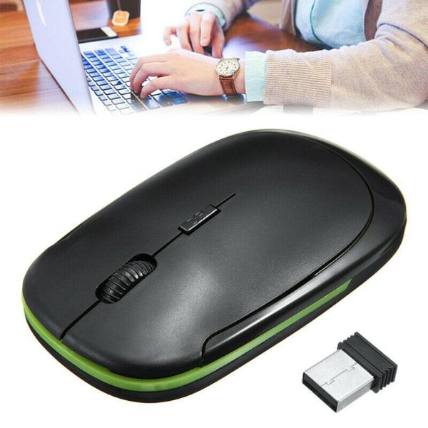 

mice wireless mouse ergonomic computer pc optical mause with usb receiver 2 buttons 2.4ghz for lapdrop1