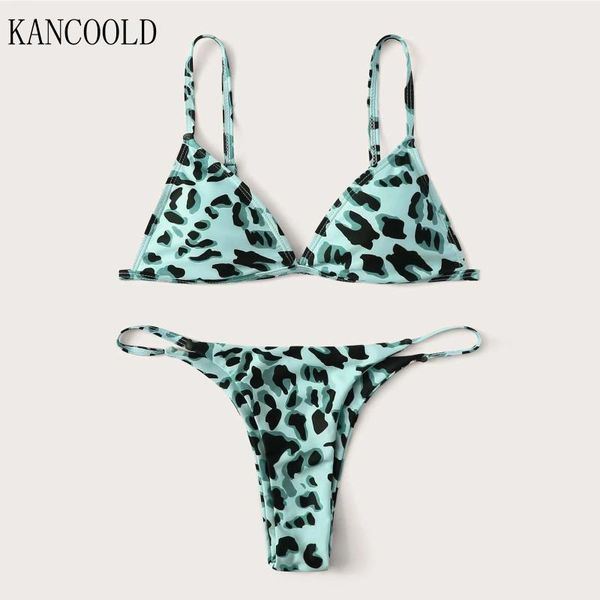 

kancoold leopard print women's swimsuit bikinis swimwear beachwear print two pieces bikini swimwear swimsuit jan 20th, White;black