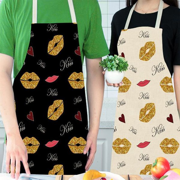 

for bronzing kitchen apron 1 woman sleeveless pcs cotton linen aprons home cooking baking bibs cleaning tools 66*47cm