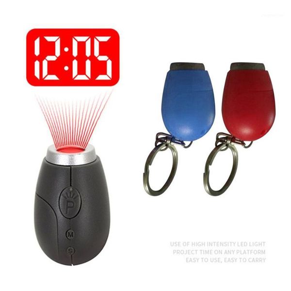 

other clocks & accessories mini digital projection clock portable led wall ceiling time watch magic night light electronic key chain decor1
