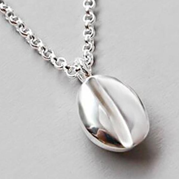 

100 sterling silver jewelry coffee bean pendant necklace for women nice gift 100 sterling website legit online h wmtjww, Black