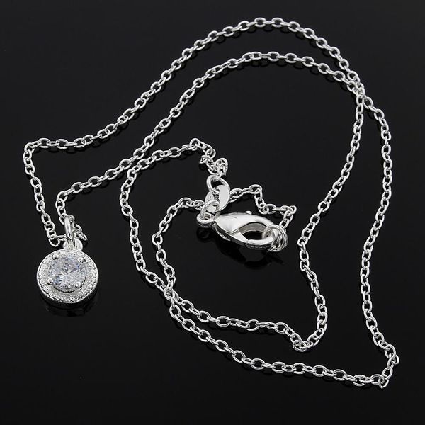 

new listing elegant charm women lover gift silver color shiny crystal zircon necklace sweet style h sqcwpj