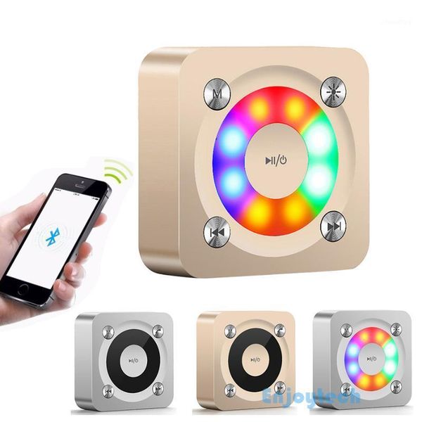 

1000mah mini subwoofer portable bluetooth speaker with flashing led lights metal stereo loudspeaker for samsung1