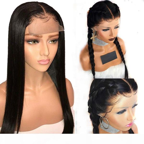 

straight pre plucked full lace human hair wigs indian 130-150 density remy lace front glueless wig for black women atina queen