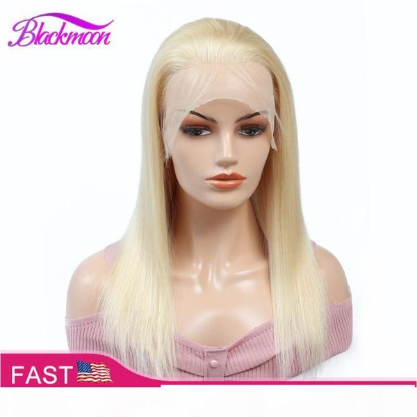 

613 blonde brazilian colored human hair lace front wig transparent lace frontal wigs straight 4x4 closure wigs for women, Black;brown