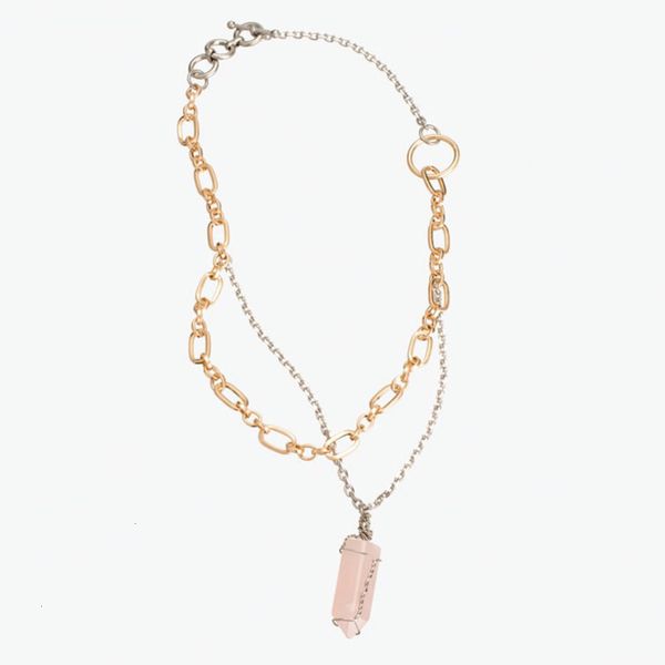 

stone two-layer imitation za necklace simple women's necklaces, Silver