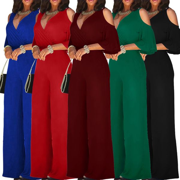 

new women's european and american fashion loose wide leg jumpsuit, Black;white