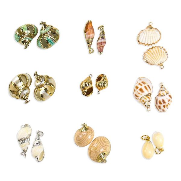 

5pcs natural spiral shell conch charms necklace pendant seashells nautical home decor accessories diy shells for jewelry making h bbyqfl