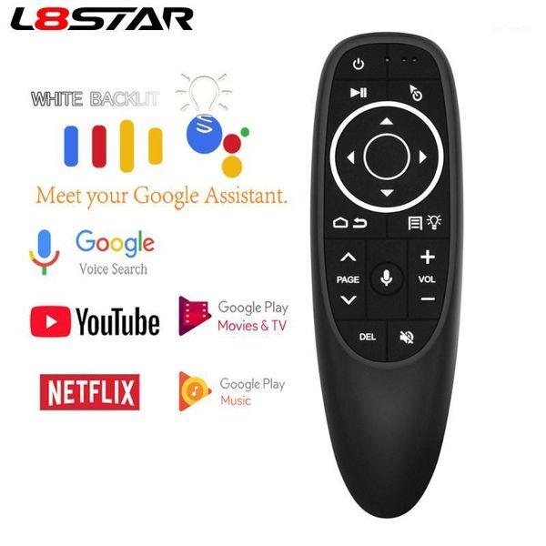 

remote controlers l8star g10 g10s pro voice control 2.4g wireless backlit air mouse gyroscope ir learning for android tv box hk1 h96 max1