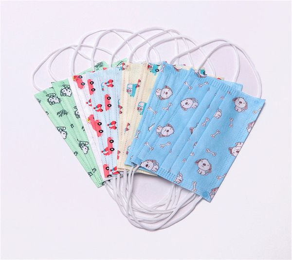 

boys child cartoon non-woven disposable kids girls respirator mouth mask anti pollution breatha 27x3