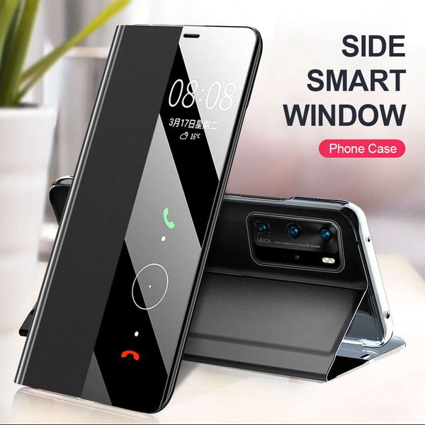 

leather flip smart case for huawei p40 pro p30 lite p 40 e light p20 mate 20 huawey p40lite p40pro stand book phone cover coque
