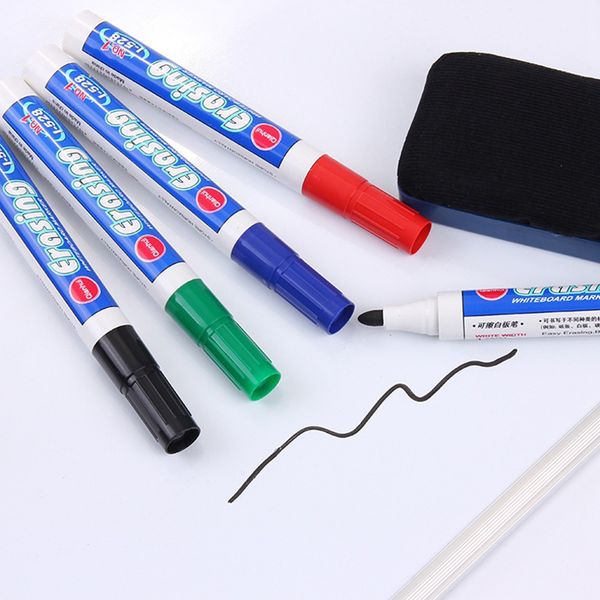 

4 Colors Erasable Whiteboard Marker Pen Set Office Dry Erase Markers Blue/Black/Red/Green White Board Pen Office&School Supplies
