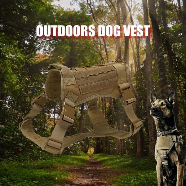 

outdoor t-shirts dog harness waterproof fabric buckles quick fastening tape handle molle system training outdoors vest1, Gray;blue