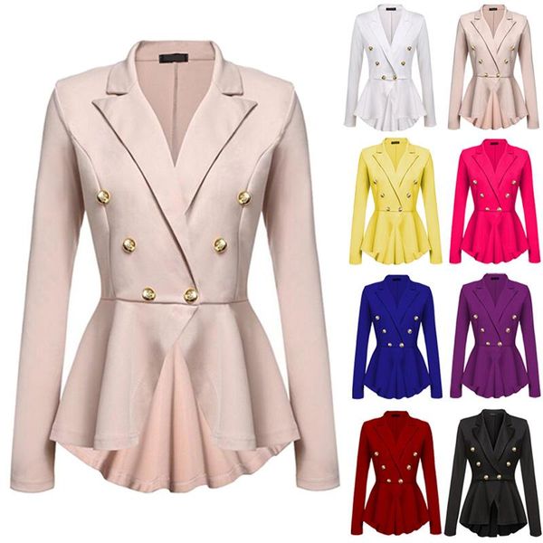 

women's jackets women tailored suit coat frock outwear lady formal clothing outfit h8, Black;brown