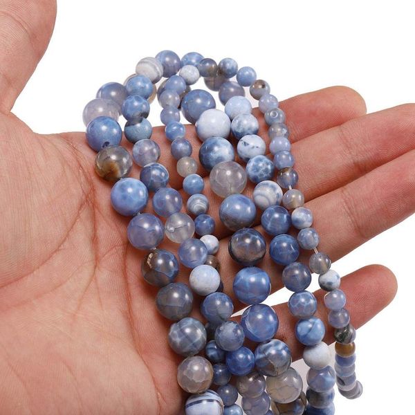 

1 strand lot 6 8 10mm natural ice crackle agates stone bead round loose spacer beads for jewelry making findings diy bracelet h bbygkk