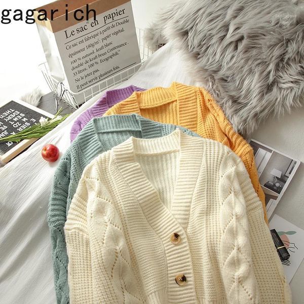 

gagarich women sweet cardigans autumn new loose sweater female korean students short twist single-breasted knitted wear tide1, White