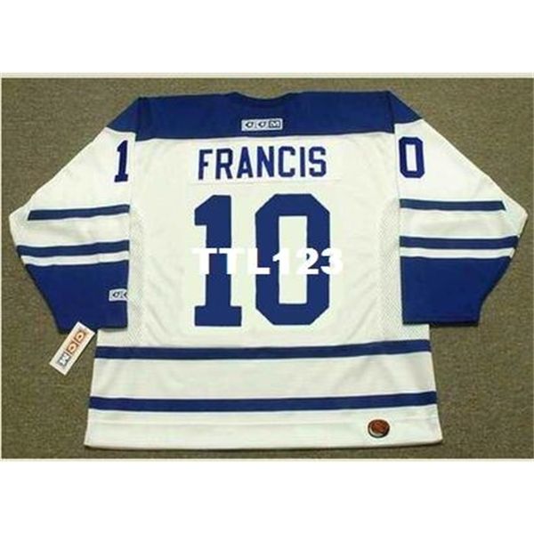 

740s #10 ron francis toronto maple leafs 2003 ccm hockey jersey or custom any name or number retro jersey, Black