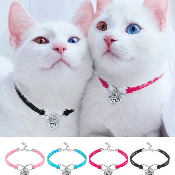 

cute cat collars adjustable pet puppy kitten collar heart tag accessories necklace for small dogs cats kitty chihuahua wmtcqa