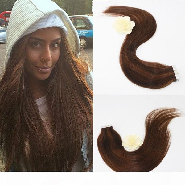 

full and thick double drawn 10a grade in stock peruvian brazilian tape in human hair extentions, Black