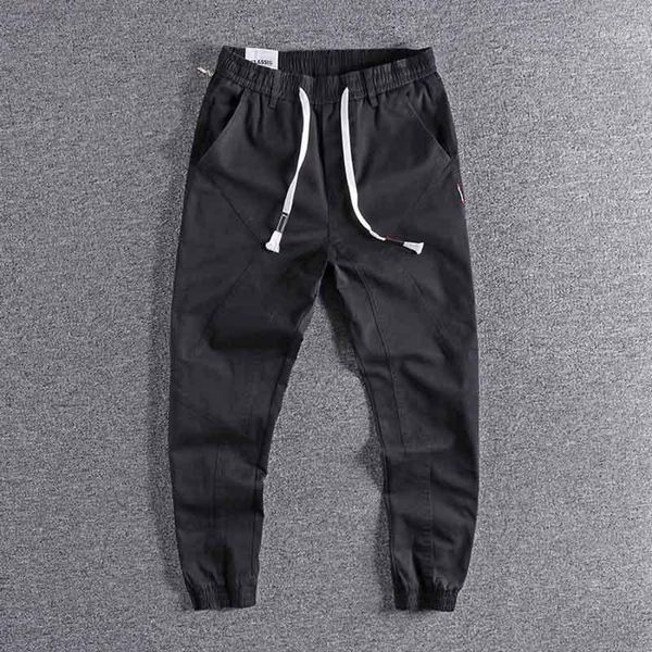 

men's pants 2021 arrival versatile overalls men's fashion brand leggings capris tapered harun youth loose casual sale 02831, Black