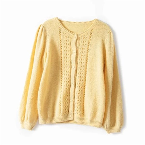 

early spring women knitted sweater mohair hollow out single-breasted cardigan outwear female knitwear 201204, White;black