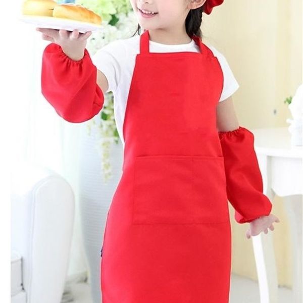 

pocket craft cooking baking art painting kitchen dining bib children kids aprons 10 colors s9c