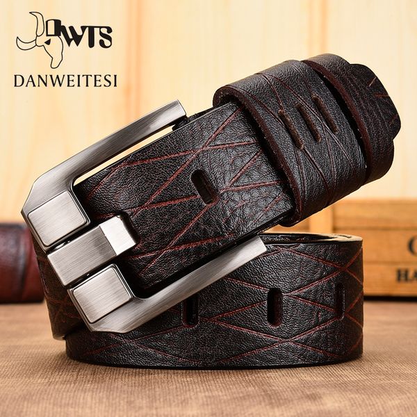 

dwts]belt male leather belt men genuine leather strap luxury pin buckle casual men belt ancy vintage jeans 1228, Black;brown