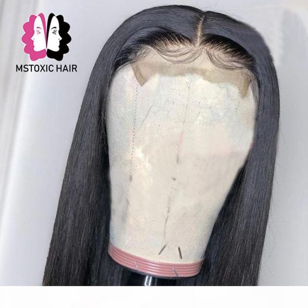 

mstoxic brazilian straight closure wig 6x6 lace clsoure wig lace front human hair wigs with baby hair remy, Black;brown