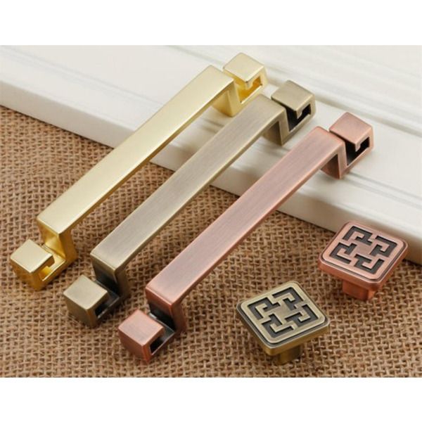 

2.5" 3.75" vintage dresser handle drawer pulls knobs kitchen cabinet handles antique bronze brass gold rectangular door handles