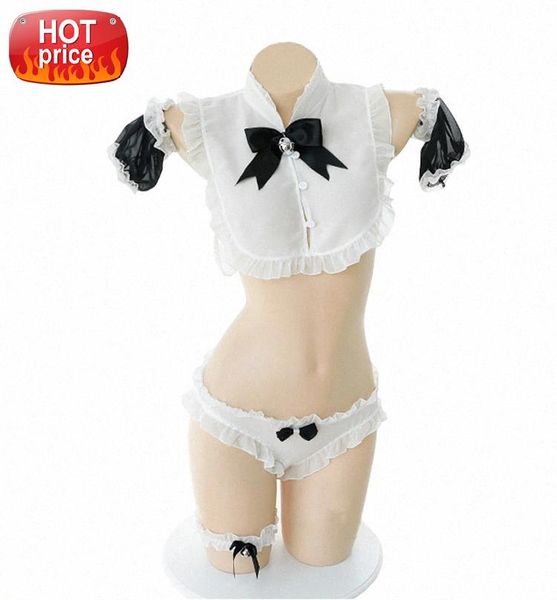 

cute rabbit ears playful cute rabbit maid suit girl split lingerie cos women white halloween costumes bunny costume #mw3x, Black;white