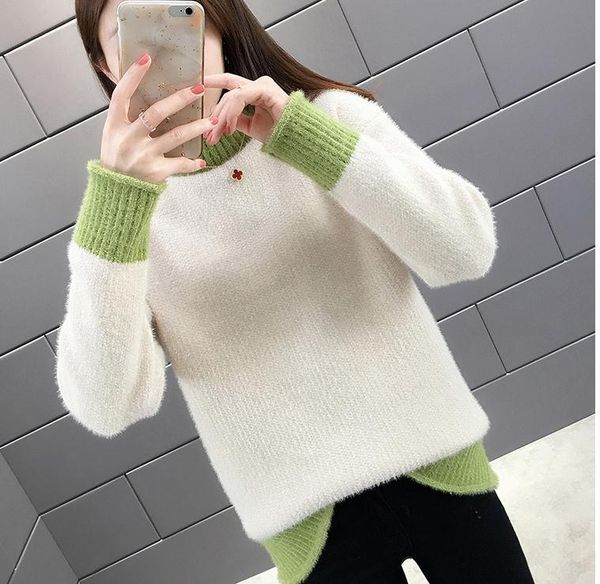 

2021 spring and autumn winter with new style fashion long sleeve women's sweater coat@207, White;black
