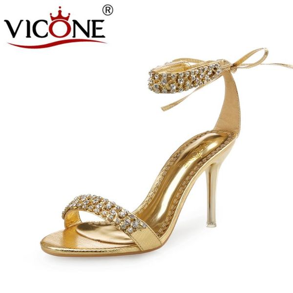

dress shoes vicone women summer party wedding crystal heels v10003, Black