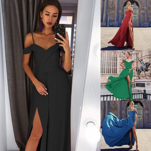 

summer fashion sleeveless off shoulder long dress women casual evening party dress female vestidos natural solid long1, White;black