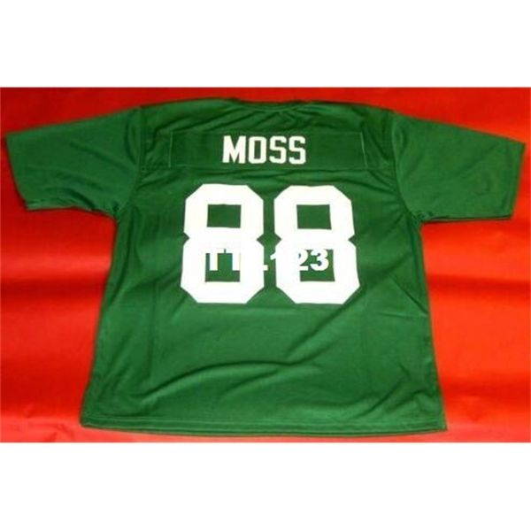 

3740 custom marshall thundering herd #88 randy moss custom green college jersey size s-4xl or custom any name or number jersey, Black