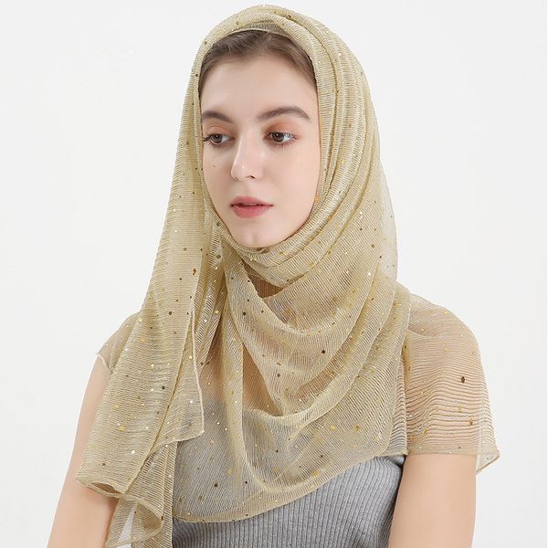 

sequins plain hijabs scarf glitter headband shawls islamic face wrap solid color turbanet bling bling yellow muslim womens fashion