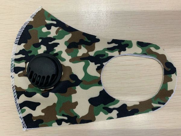 

factory silk camouflage ice with cotton valve anti-dust mouth mask washable reusable camo face designer masks 10st p7dw2