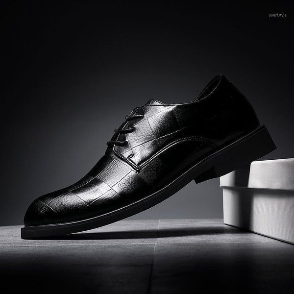 

genuine leather dress wedding shoes men formal italian fashion shoes men coiffeur elegant classic zapatos hombre bona1, Black