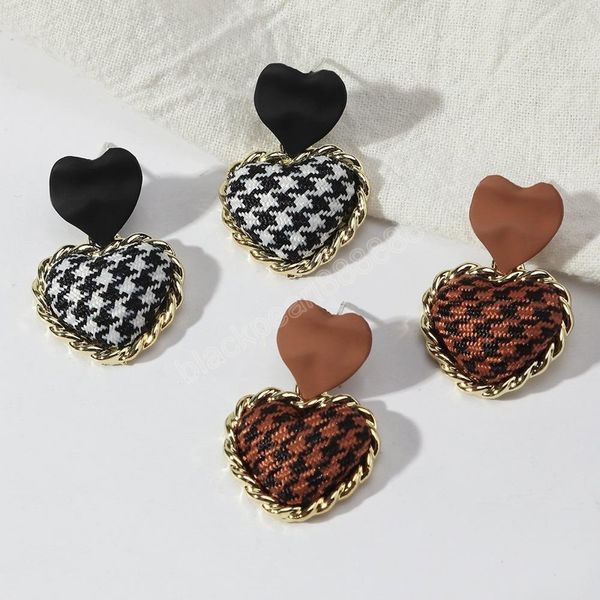 

korean style heart dangle earrings for women girls fashion retro vintage handmade earrings jewelry valentine's day gifts, Silver