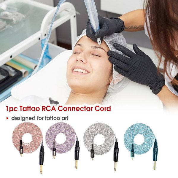 Clip per tatuaggio portatile RCA 2 metri Alimentatori per tatuaggi Accessori per tatuaggi con filo morbido in silicone