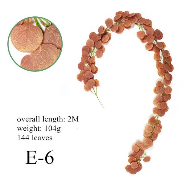 

2m wedding decoration green eucalyptus vines with rose rattan artificial fake plants ivy wreath wall decor vertical garden 6 n7zp2