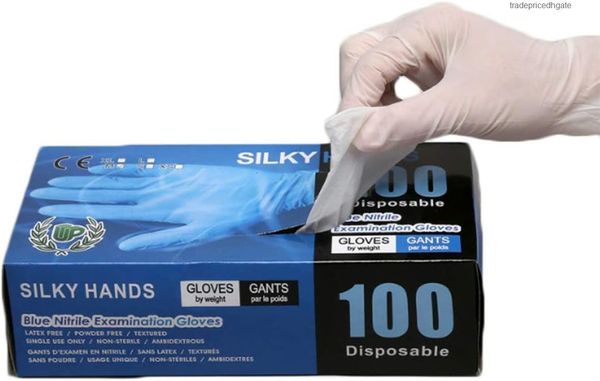 

100 white pcs latex glove heavy duty disposable powder nitrile gloves xl 19evm