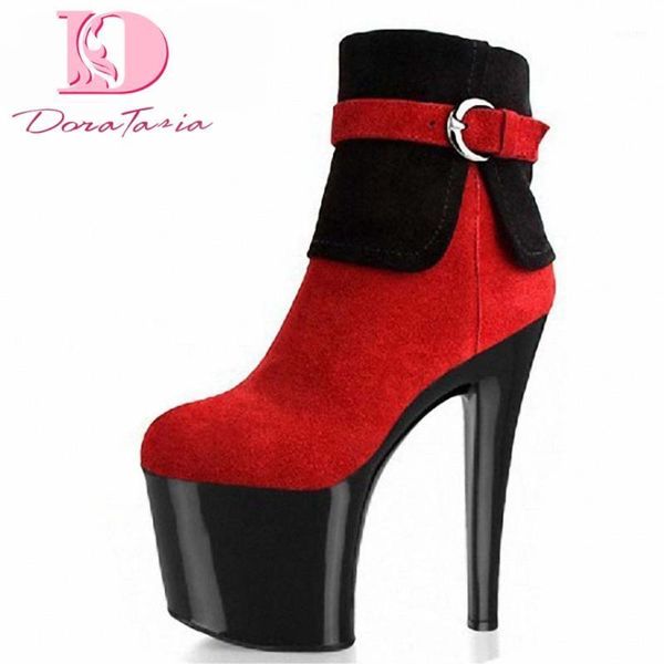 

boots plus size 35-46 ladies flack high platform ankle fashion thin extreme heels women party shoes woman1, Black