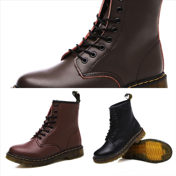 

ojake men couple rubber rain boot woman quality snow women classic leather boots waterproof casualboot high cut, Black