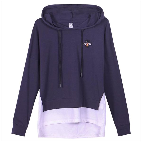 

new 2020 hoodies long sleeve sweatshirt women cotton faux two pieces pullover hoody sweatshirts female moletom feminino joggers, Black