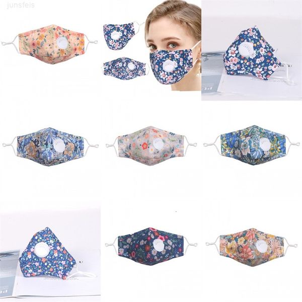 

cotton valve printed with floret fashion mascherine dust face masks washable respirable respirator anti smoke reusable custom 4 7zp c2