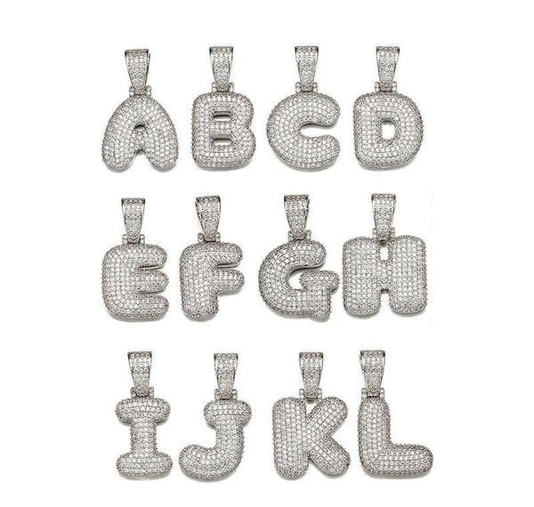 

custom a-z 26 letter name pendant out gold 16/18/20/24 inch tennis chain men women hip hop nec qylqpv dh_garden, Silver