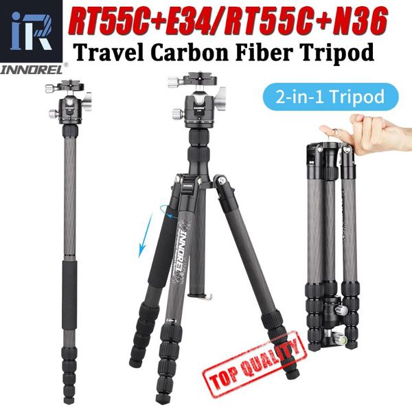 

tripods 10 layers carbon fiber travel tripod monopod compact innorel rt55c with panoramic low gravity center ball head for dslr cameras