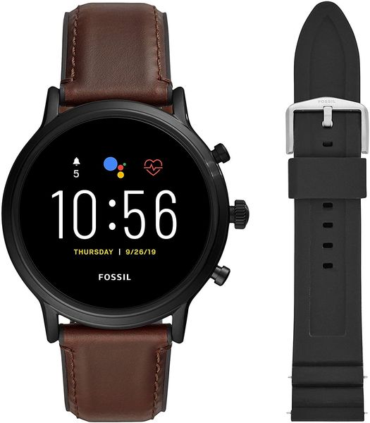 

fossil 5th generation carlyle stainless steel touch screen smart watch with speaker, heart rate, gps, nfc and smartphone notification