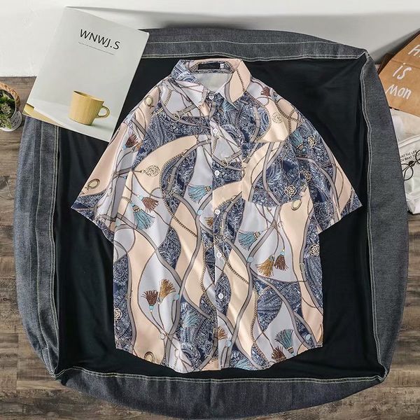 

2020 new summer men's shirts fashion digital printing streetwear shirts homme casual hip hop sweatshirt men shirt, White;black